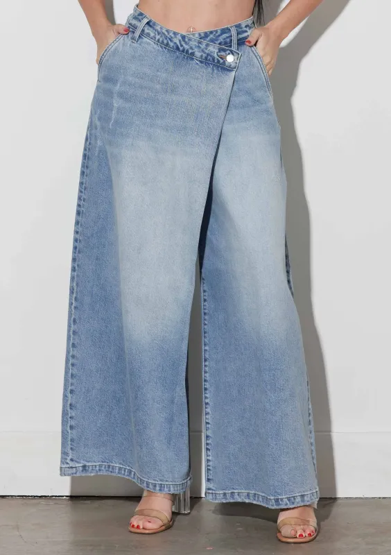 Wrap Wide Leg Jeans sold by Vibrant