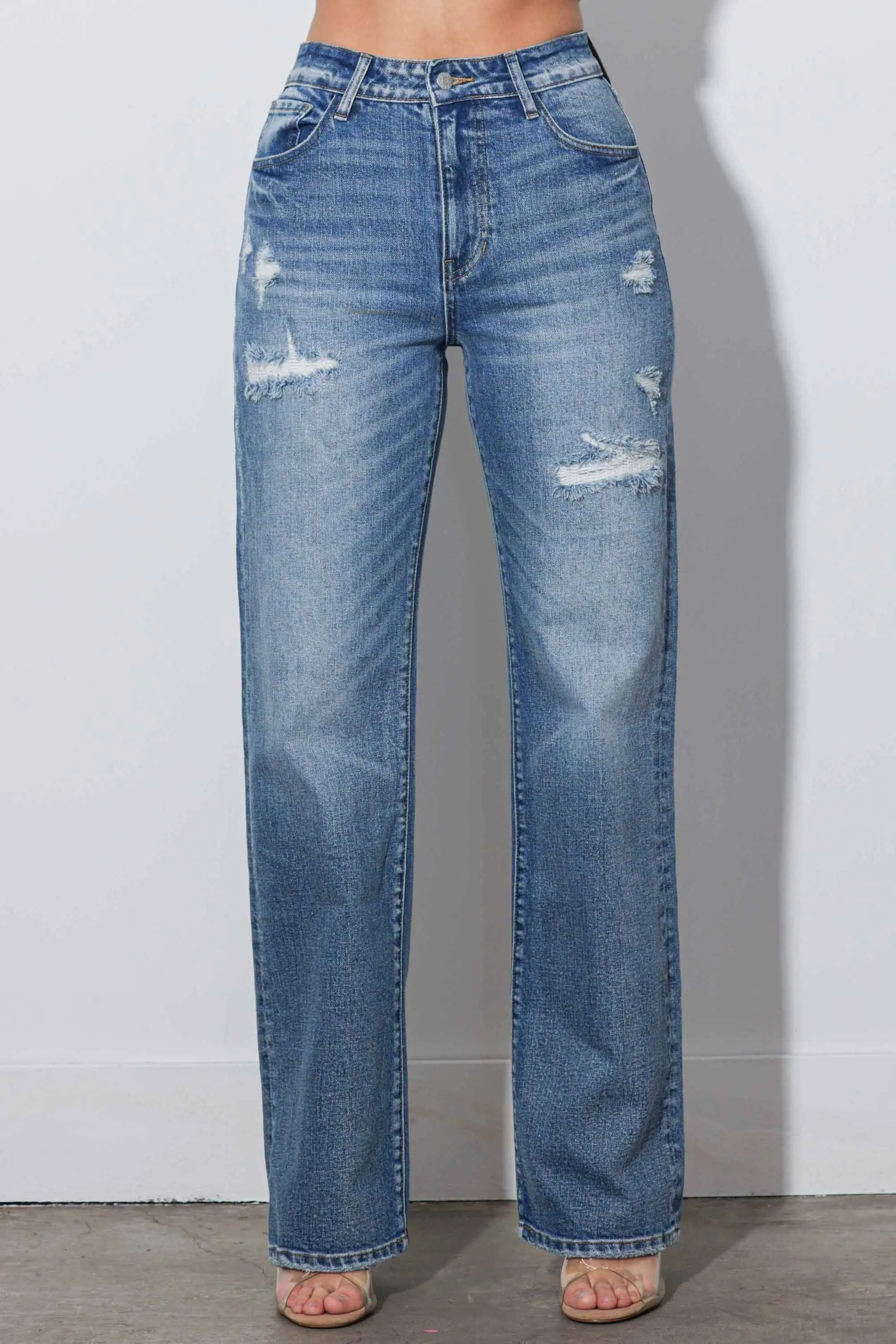 High-Rise Straight Jeans sold by Vibrant
