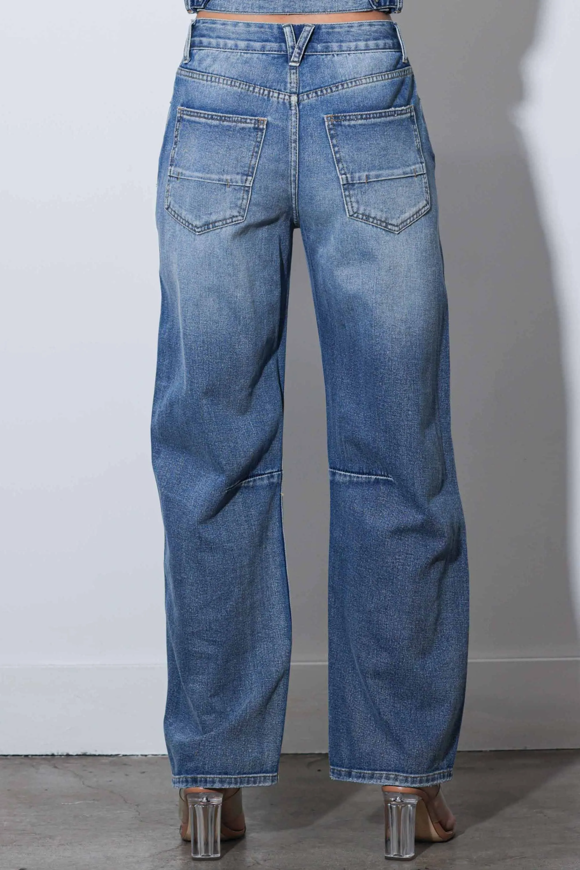 Ripped Slight Barrel Baggy Jeans sold by Vibrant product image thumbnail 4