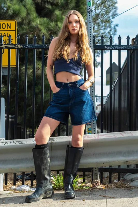 Contrast Stitch Denim Shorts sold by Vibrant