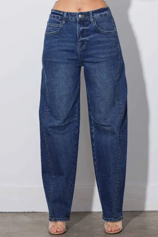 [XPT482] Barrel Baggy Jeans sold by Vibrant