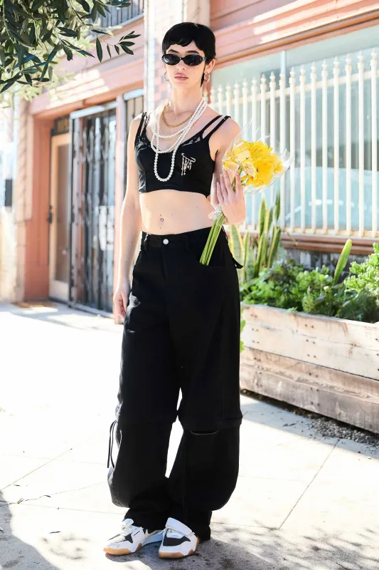 [XPT501] Zip Off Barrel Baggy Jeans sold by Vibrant