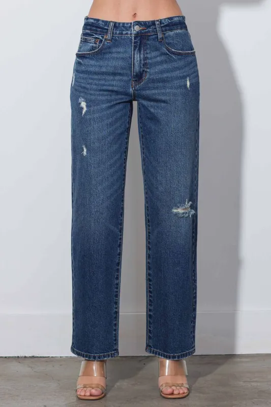 [XPT502] Mid-Rise Straight Jeans sold by Vibrant