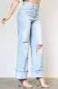 [EP1914] Distressed Wide Fit Jeans sold by Vibrant