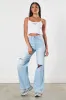 [EP1914] Distressed Wide Fit Jeans sold by Vibrant