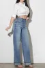 [P6192] Cuff Up Wide Leg Jeans sold by Vibrant