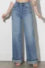 [P6192] Cuff Up Wide Leg Jeans sold by Vibrant