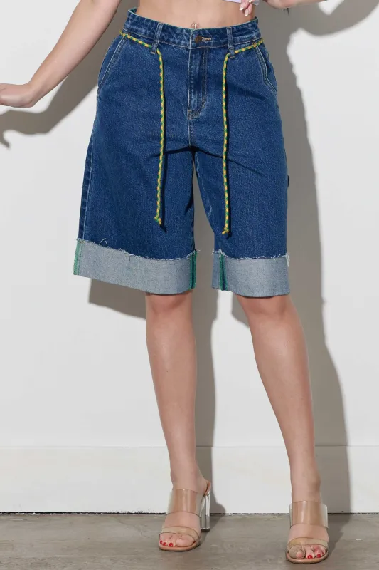 Cuff Up Jorts With Draw String sold by Vibrant