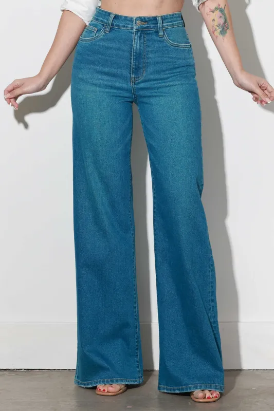 [XPT422] High-Rise Wide Leg Jeans sold by Vibrant