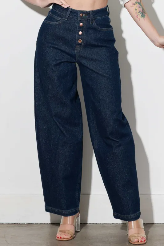 Indigo Slight Barrel Baggy Jeans sold by Vibrant