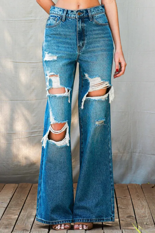 [P2110-R] Euphoria Wide Jeans sold by Vibrant