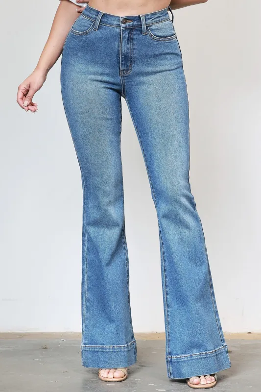[P6243] High-Rise Flare Jeans sold by Vibrant