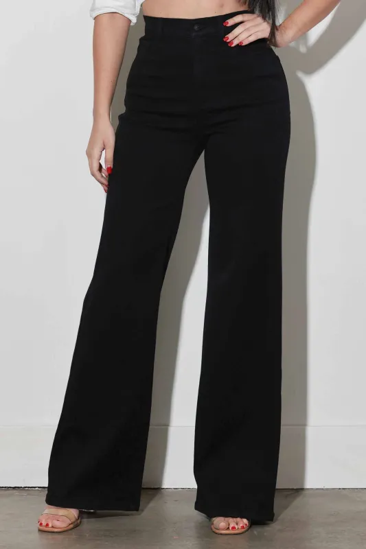[P6087-R] High-Rise Essential Wide Leg Jeans sold by Vibrant