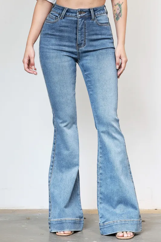 [P6250] Knit Like Denim Flare Jeans sold by Vibrant
