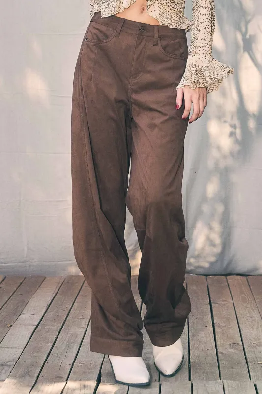 [XPT656] Suede Baggy Barrel Jeans sold by Vibrant