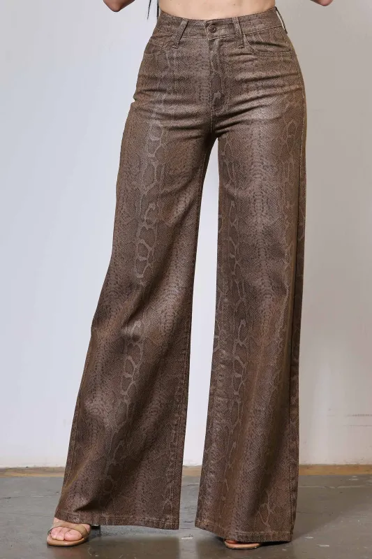 [XPT615] Python Print Wide Leg Jeans sold by Vibrant