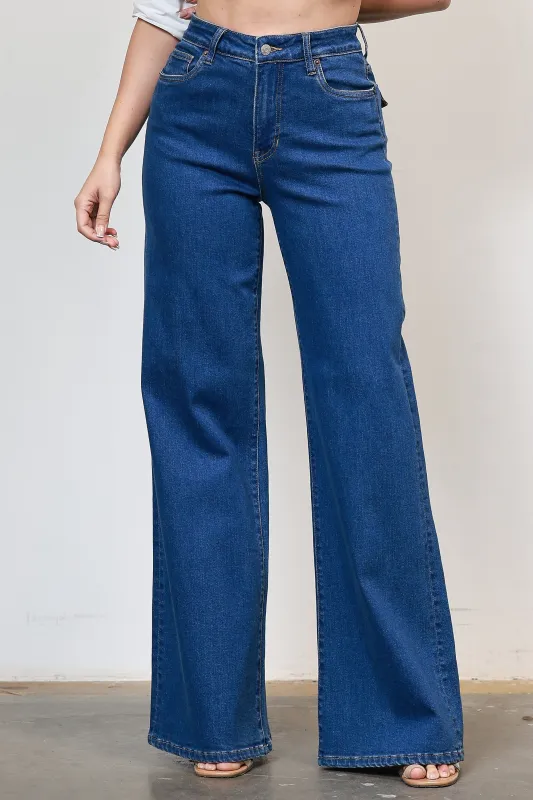 [XPT608] Back Flap Pocket Straight Jeans sold by Vibrant