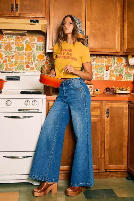 [P6313] Low Rise Palazzo Jeans sold by Vibrant