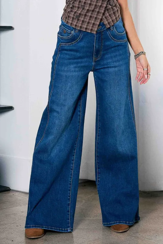 [XPT721] Extra Wide Palazzo Jeans sold by Vibrant