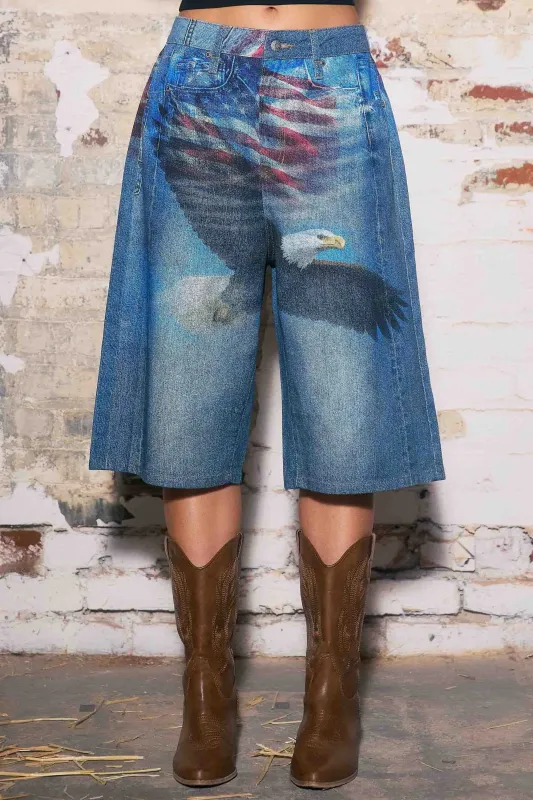[XPT801] American Flag Jorts made by Vibrant