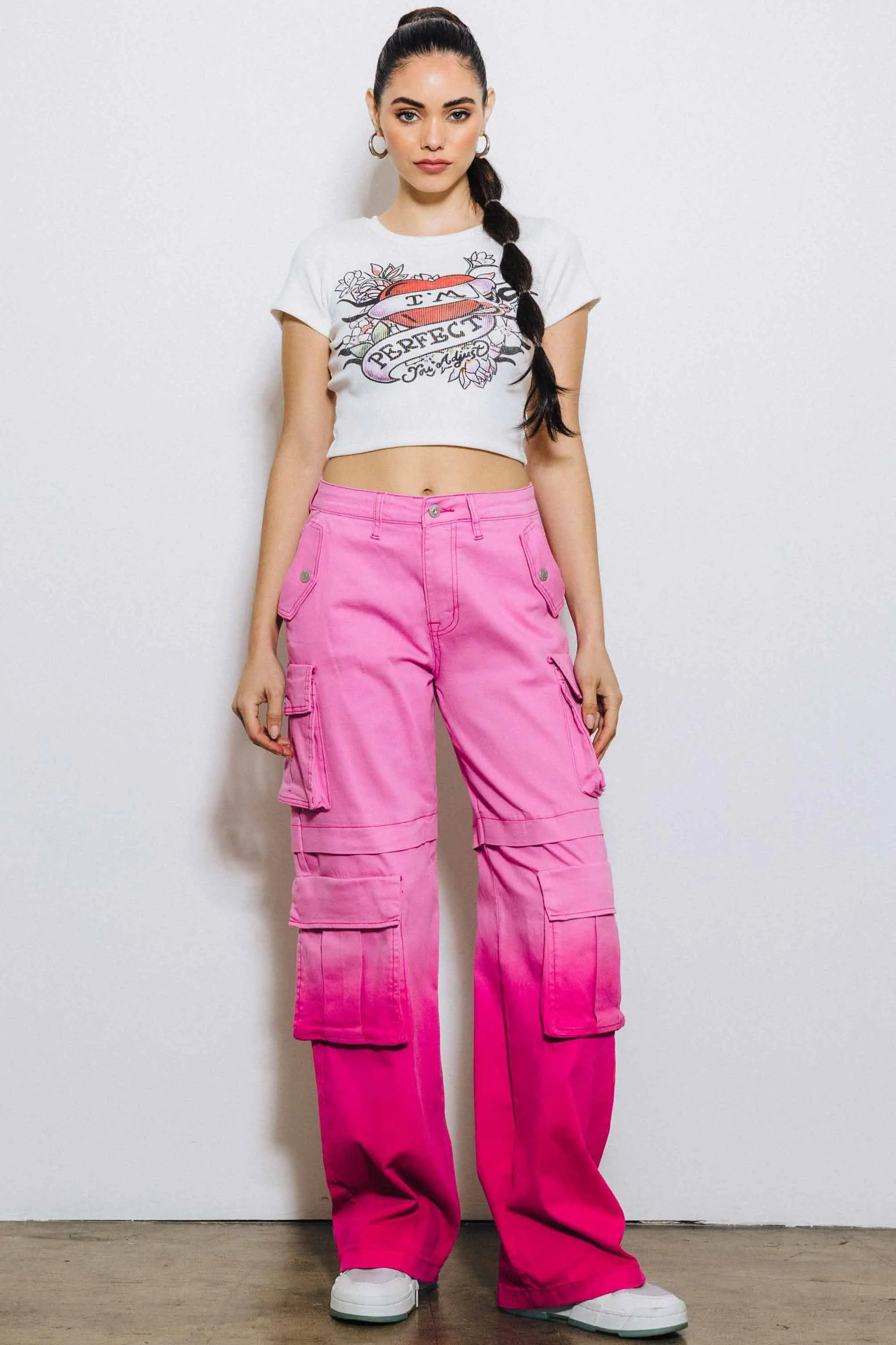 Ombre Color Cargo Wide Pants sold by Vibrant