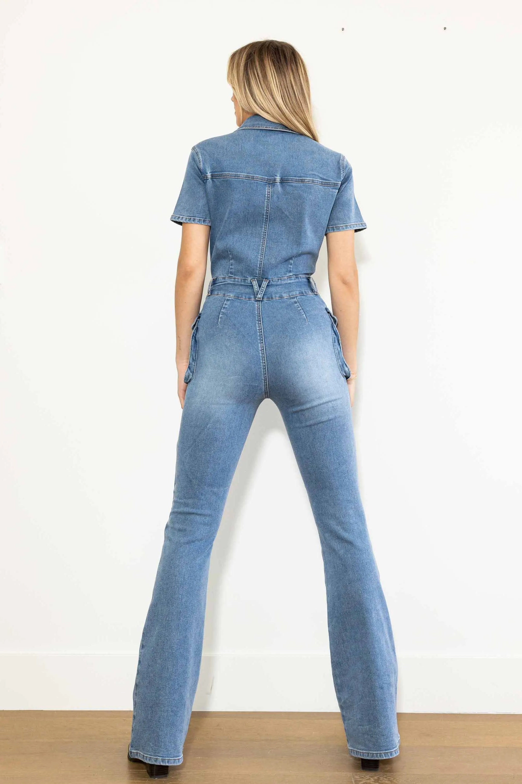 Out Of The Wild Cargo Denim Jumpsuit sold by Vibrant product image thumbnail 5