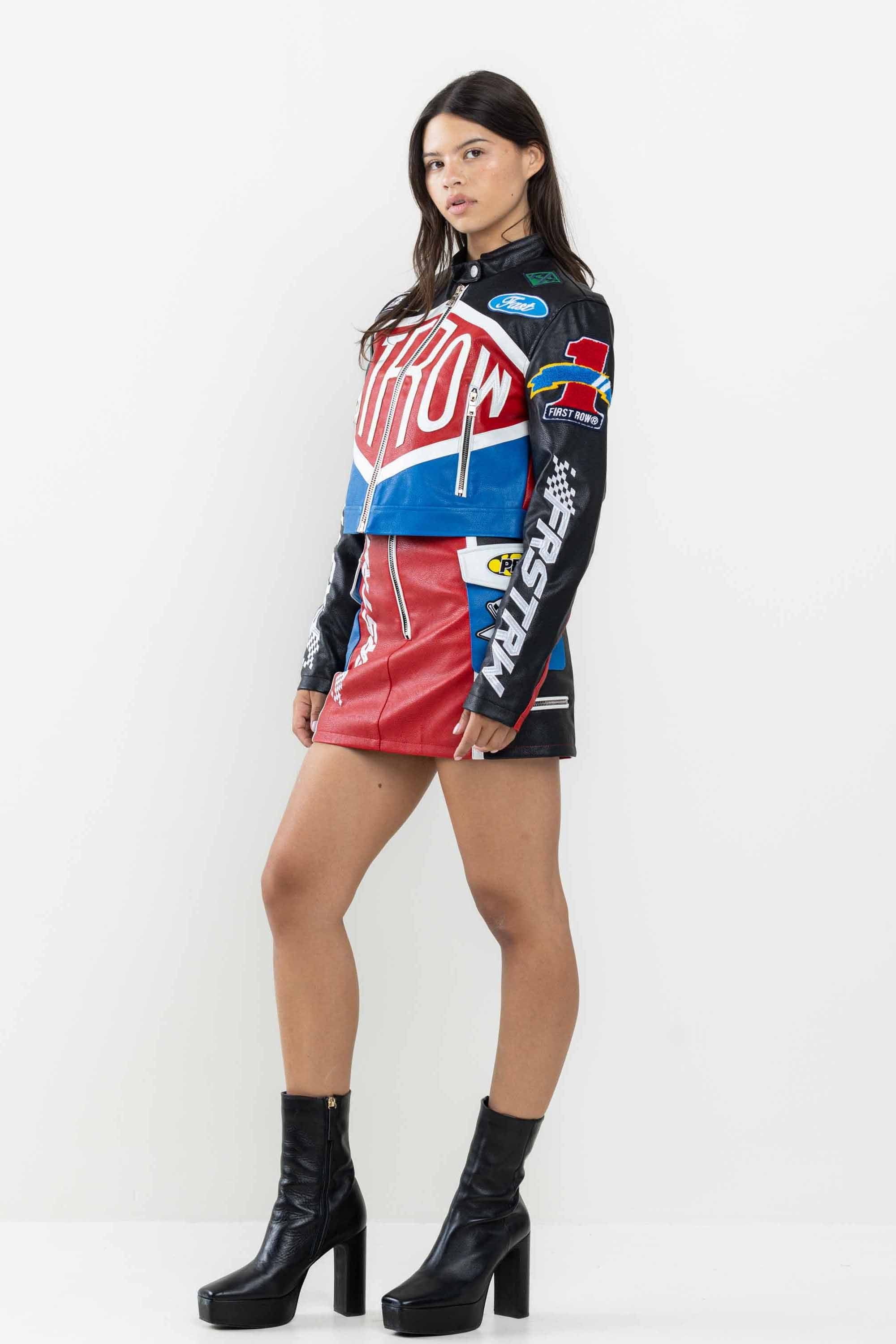 LEATHER RACING MINI CARGO SKIRT sold by Vibrant product image thumbnail 2