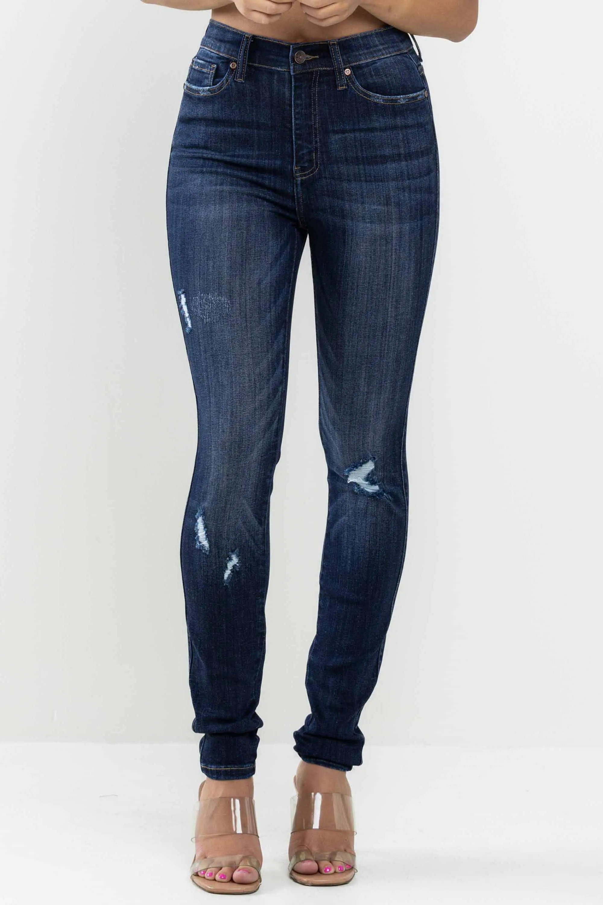 High Rise Basic Skinny Jeans sold by Vibrant