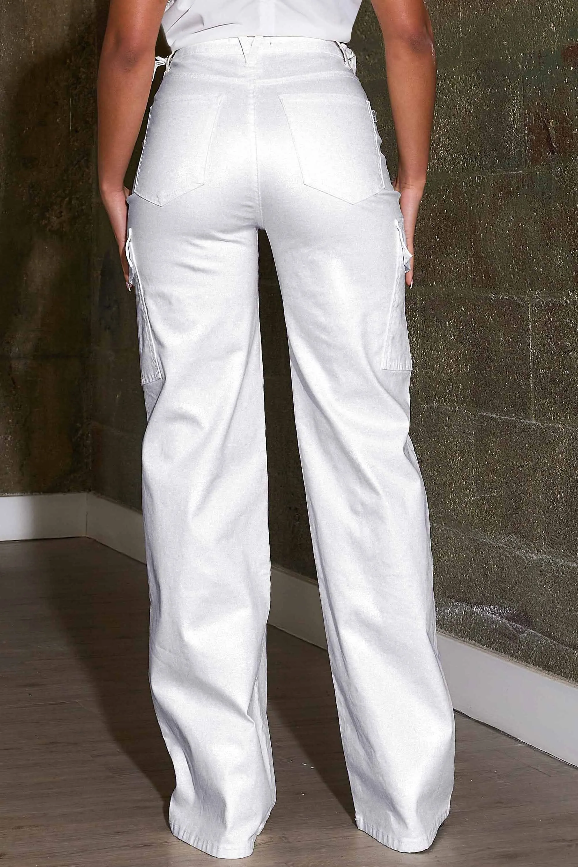Water Repellent Coated Cargo Wide Leg Pants sold by Vibrant product image thumbnail 3
