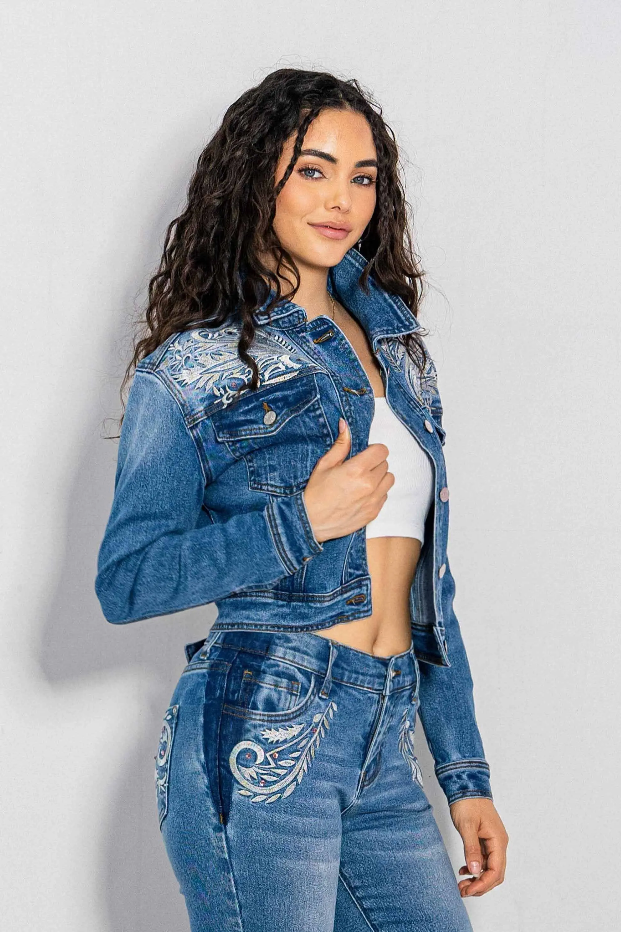 Western Embroidery Denim Jacket sold by Vibrant product image thumbnail 2