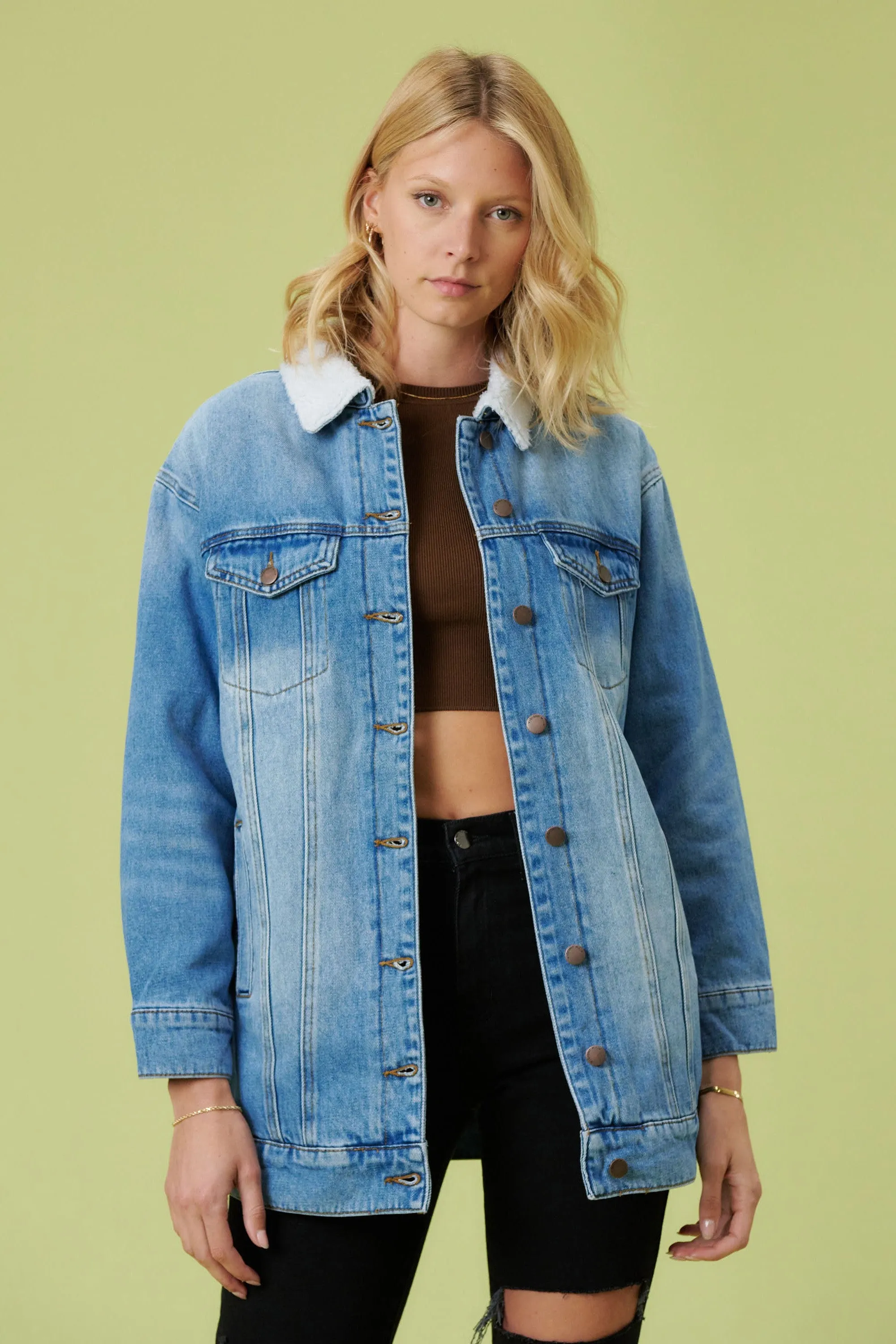 Sherpa-lined Trucker Jacket sold by Vibrant product image thumbnail 2