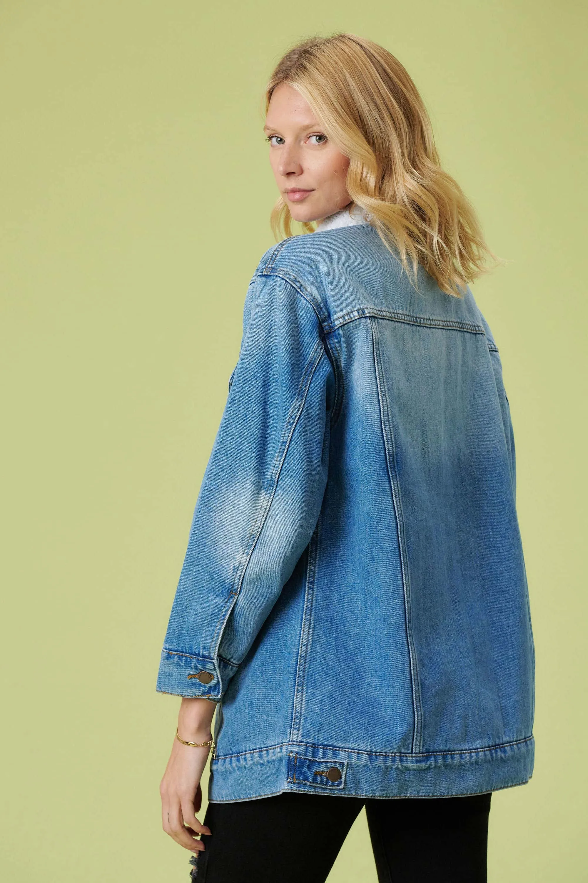 Sherpa-lined Trucker Jacket sold by Vibrant product image thumbnail 5