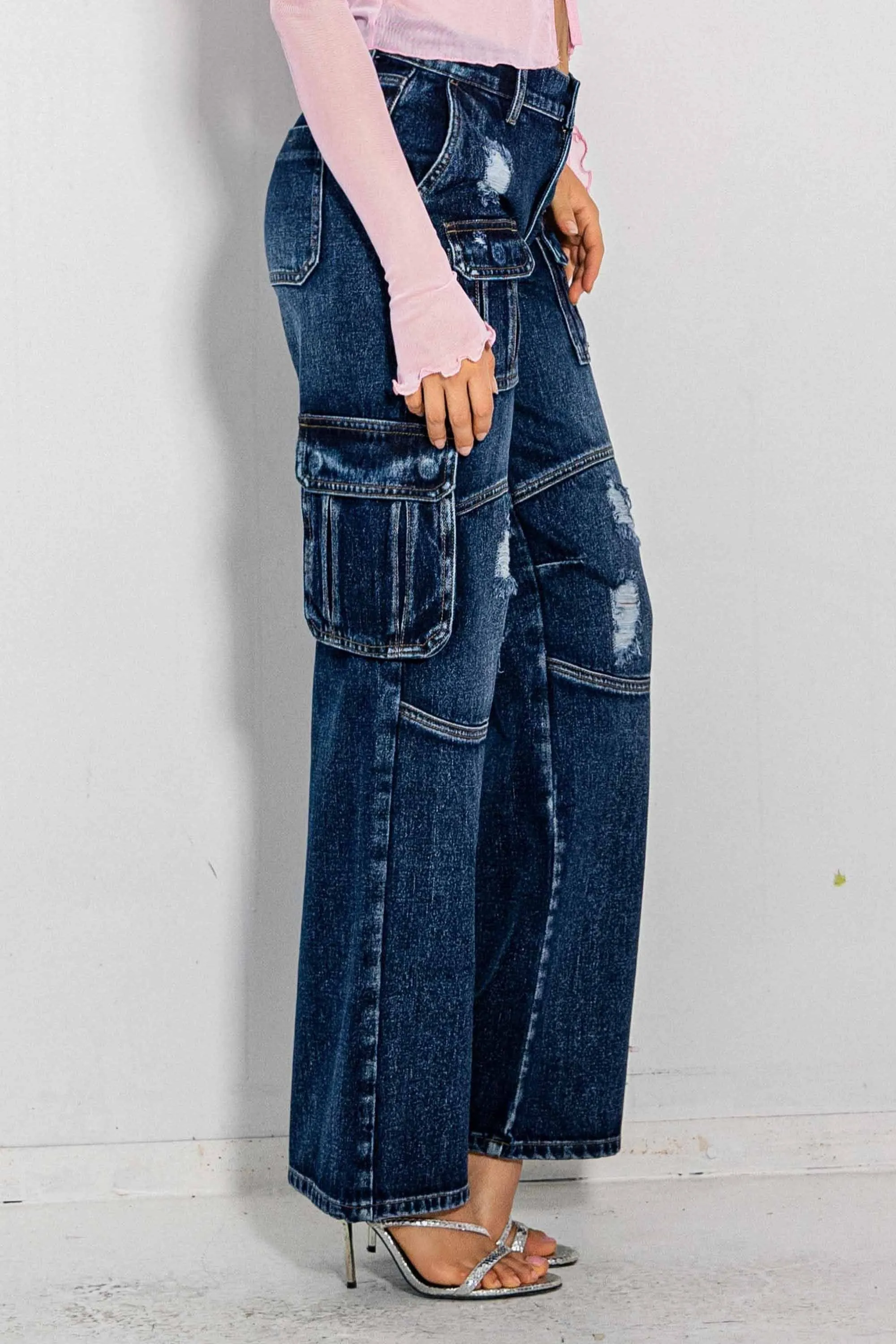 Low-Rise Relaxed Cargo Jeans sold by Vibrant product image thumbnail 2
