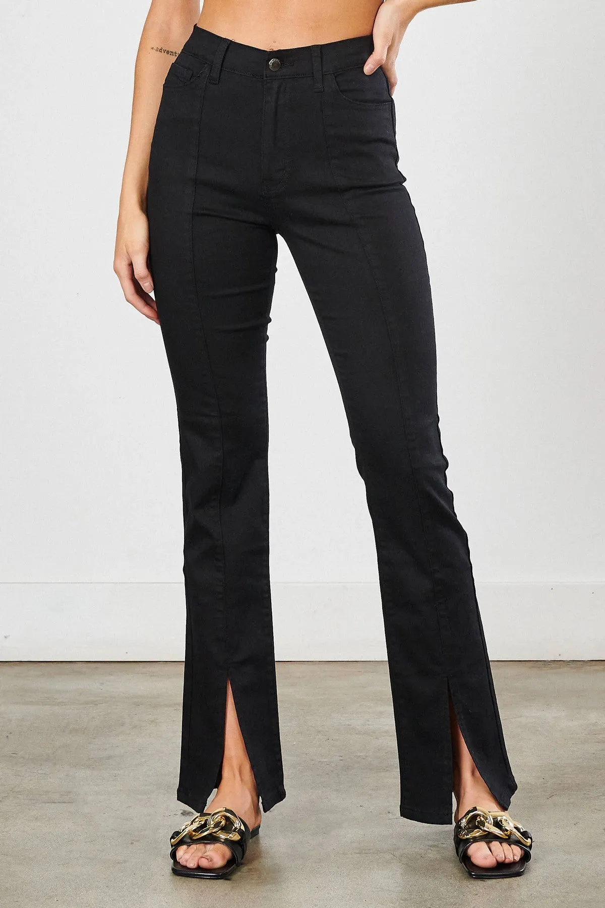 High Waisted Front Slit Bootcut Jeans sold by Vibrant product image thumbnail 5