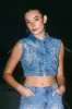 Tear Drop Rhinestone Sleeveless Trucker Jacket sold by Vibrant