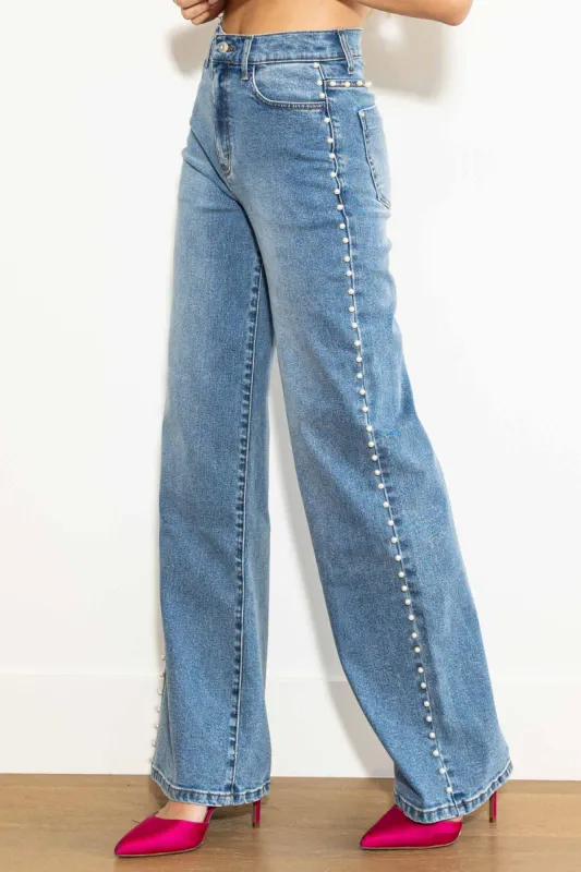 [XPT178] Pearl High-Rise Wide leg Jeans made by Vibrant