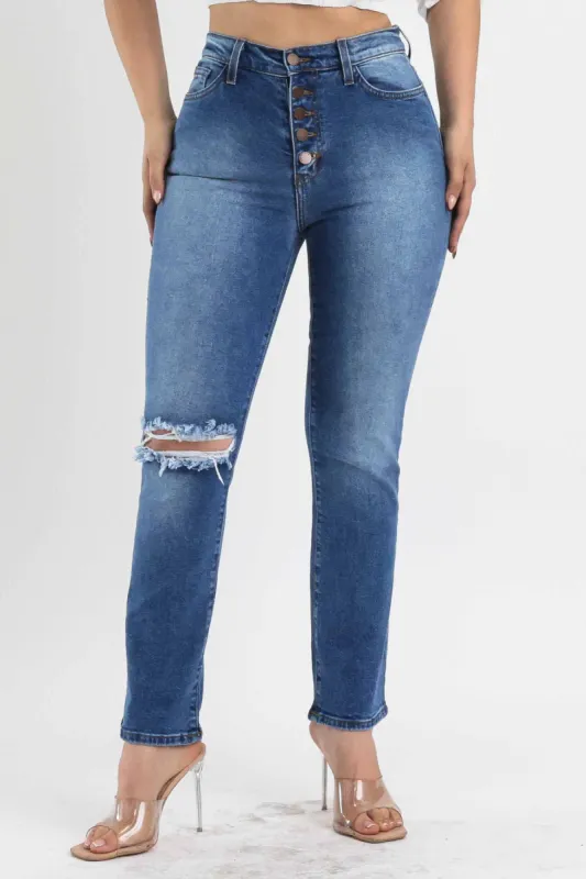 Right On Ankle Straight Jeans sold by Vibrant