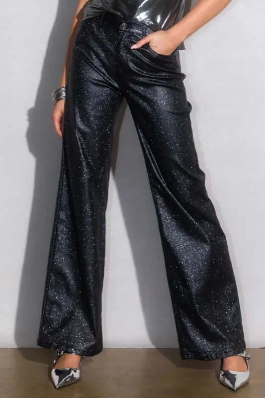 HOLIDAY Metallic High Rise Wide Jeans made by Vibrant