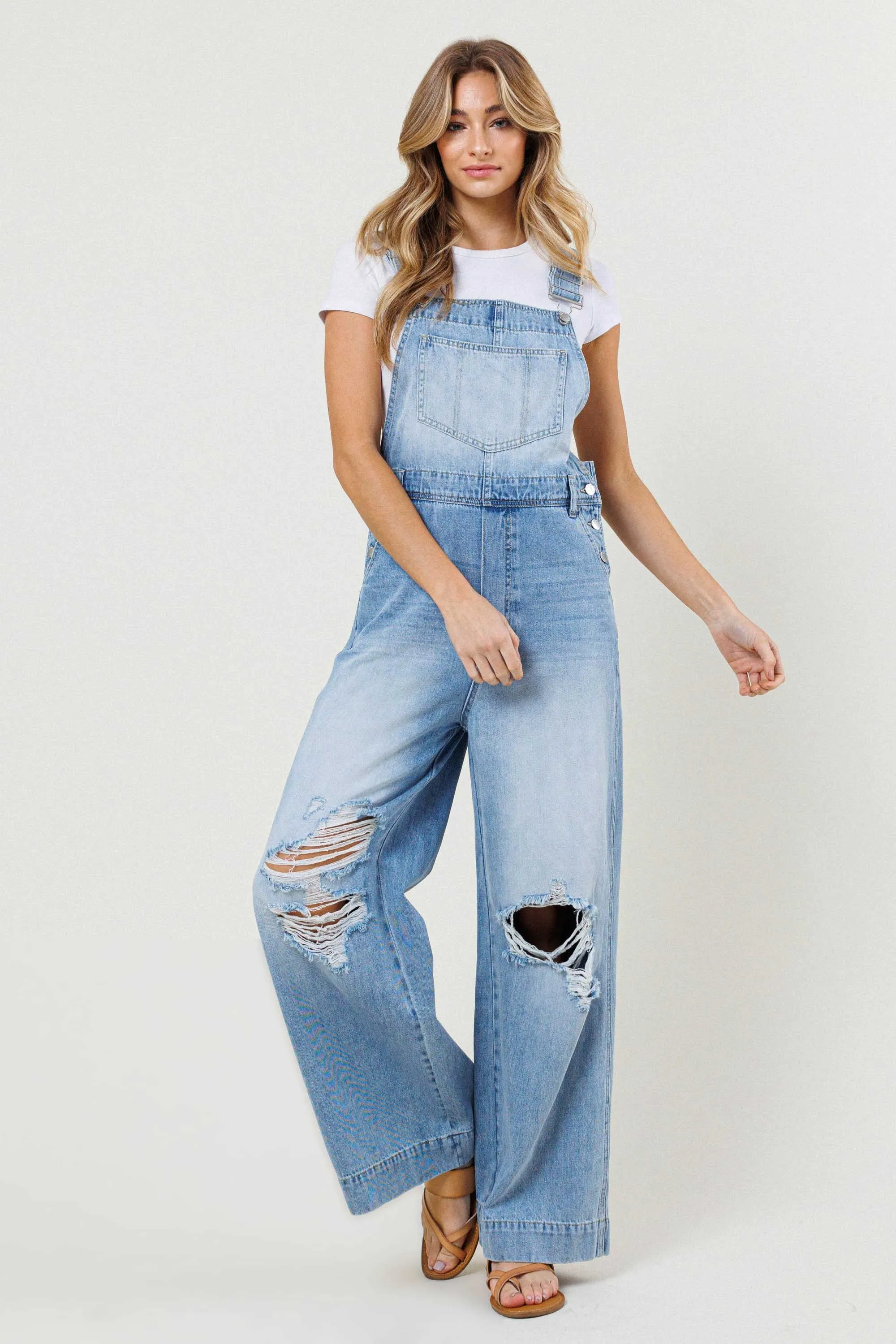 Straight Leg Denim Overalls sold by Vibrant product image thumbnail 2