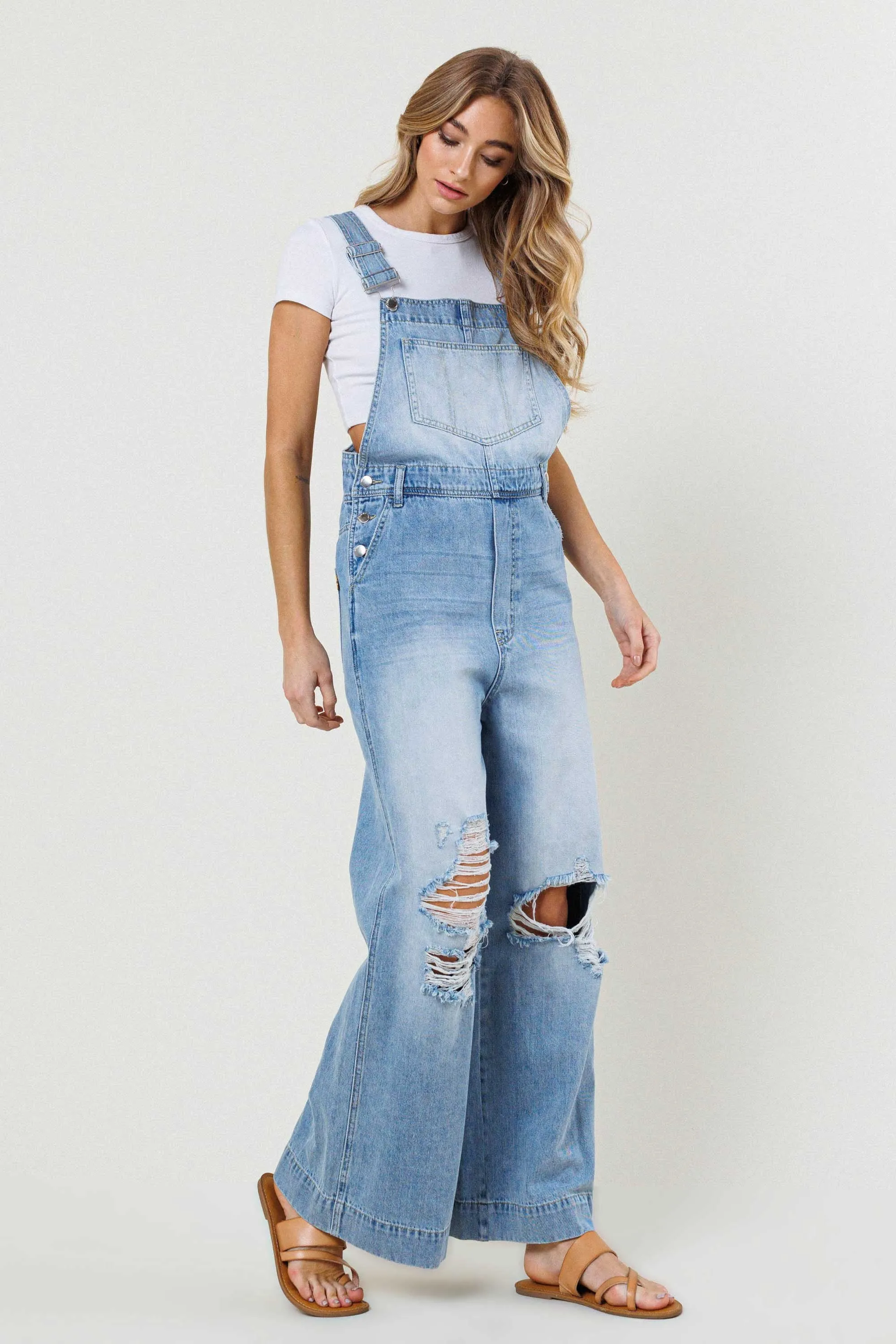 Straight Leg Denim Overalls sold by Vibrant product image thumbnail 3