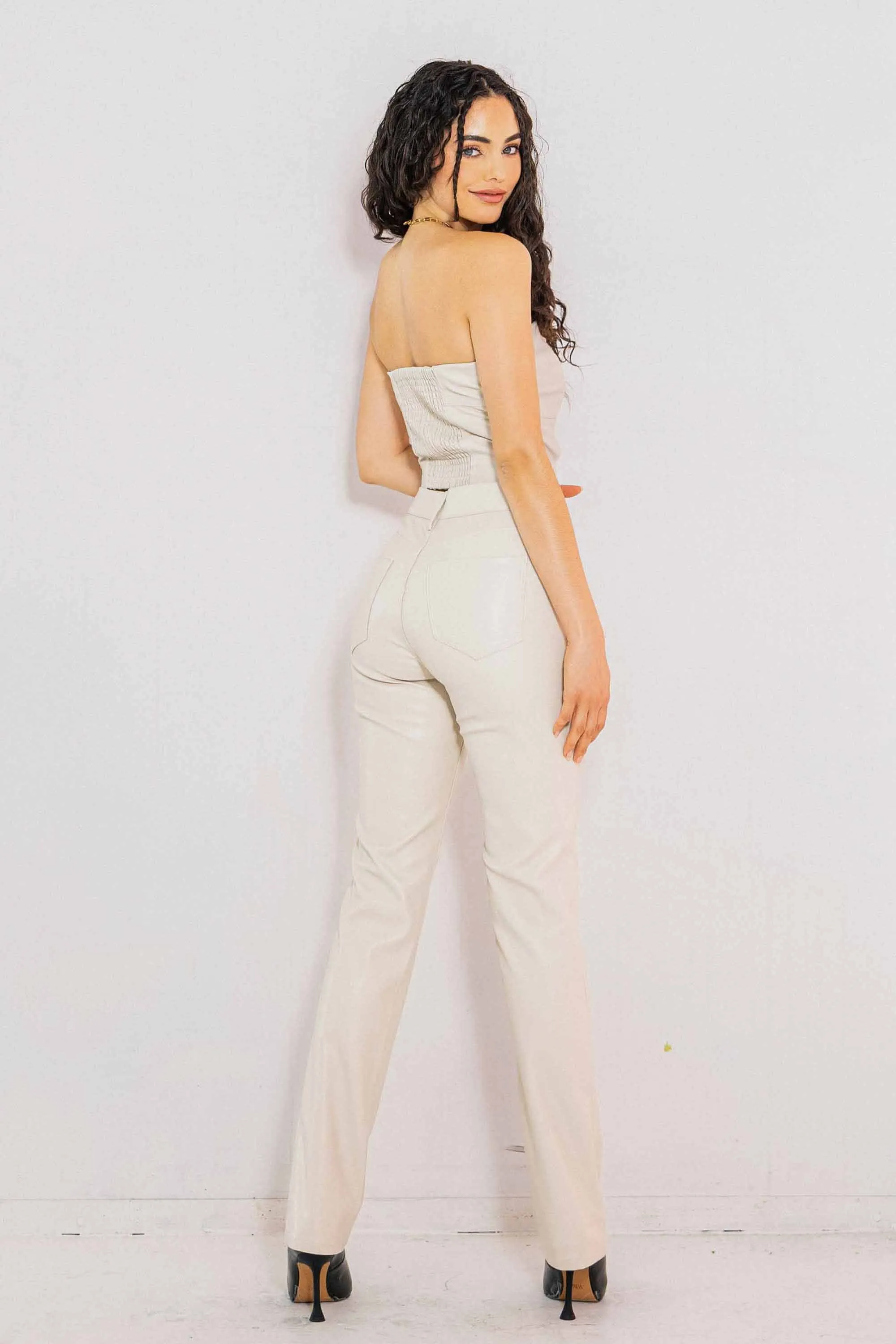 Vegan Leather Straight Pants sold by Vibrant product image thumbnail 3