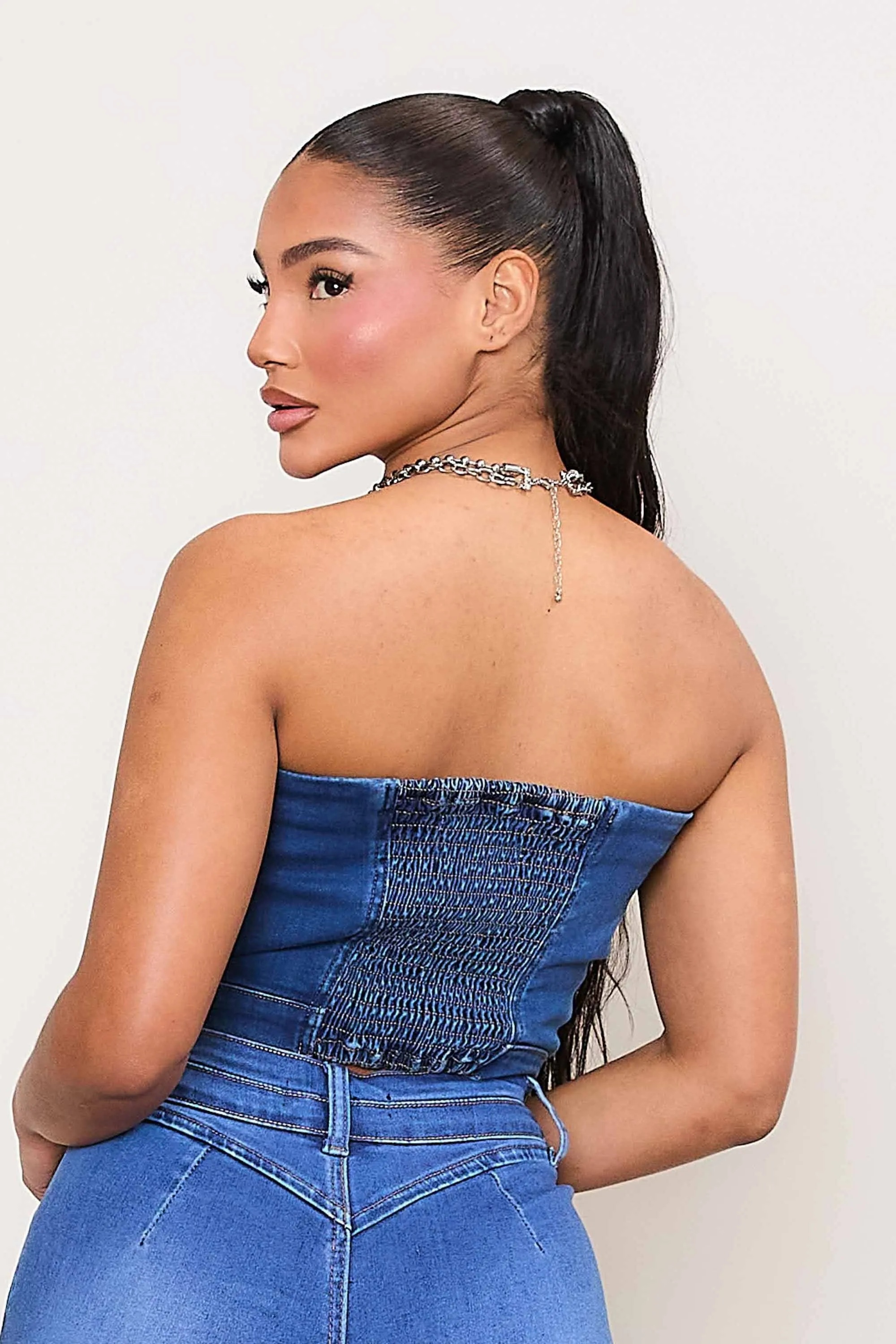 Denim Tube Top sold by Vibrant product image thumbnail 3