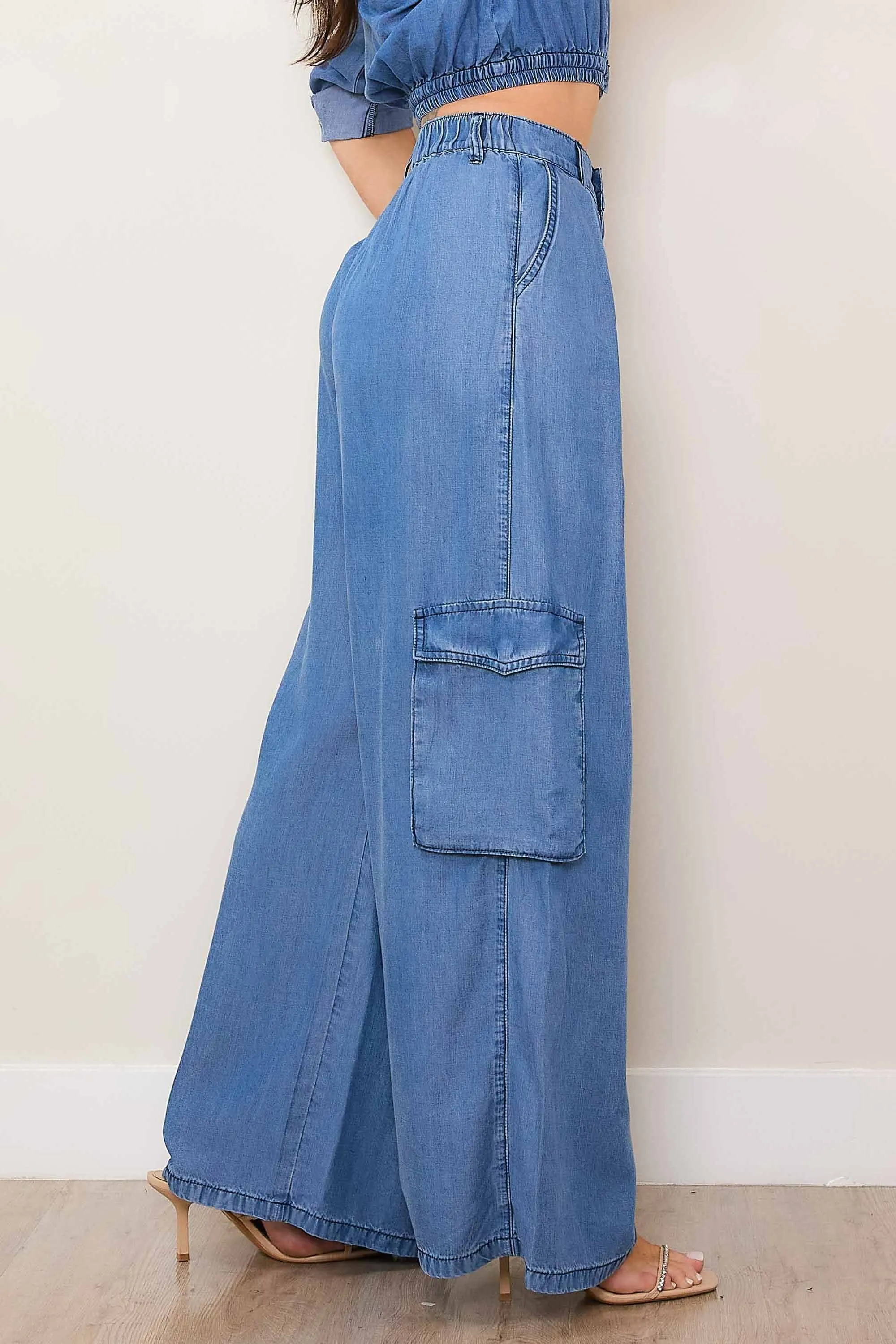 Tencel Wide Cargo Pants sold by Vibrant product image thumbnail 2