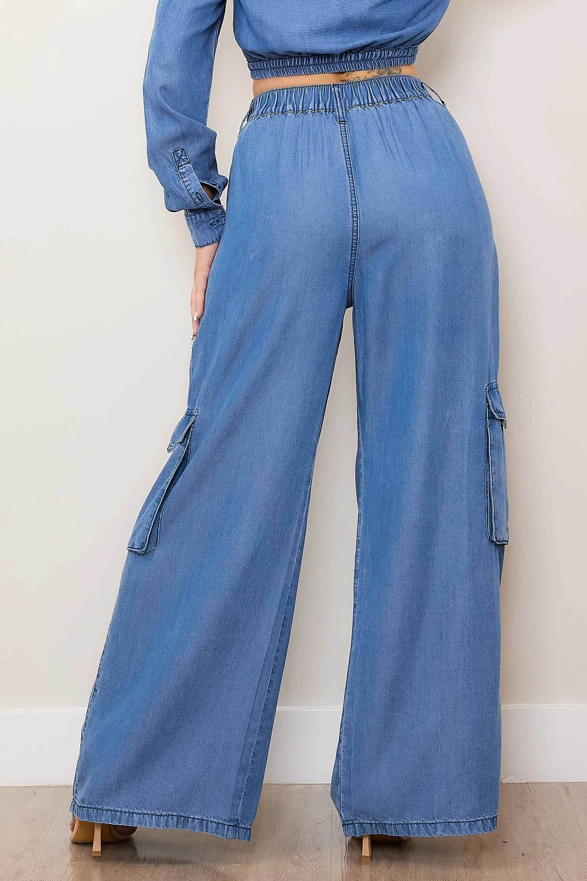 Tencel Wide Cargo Pants sold by Vibrant product image thumbnail 3