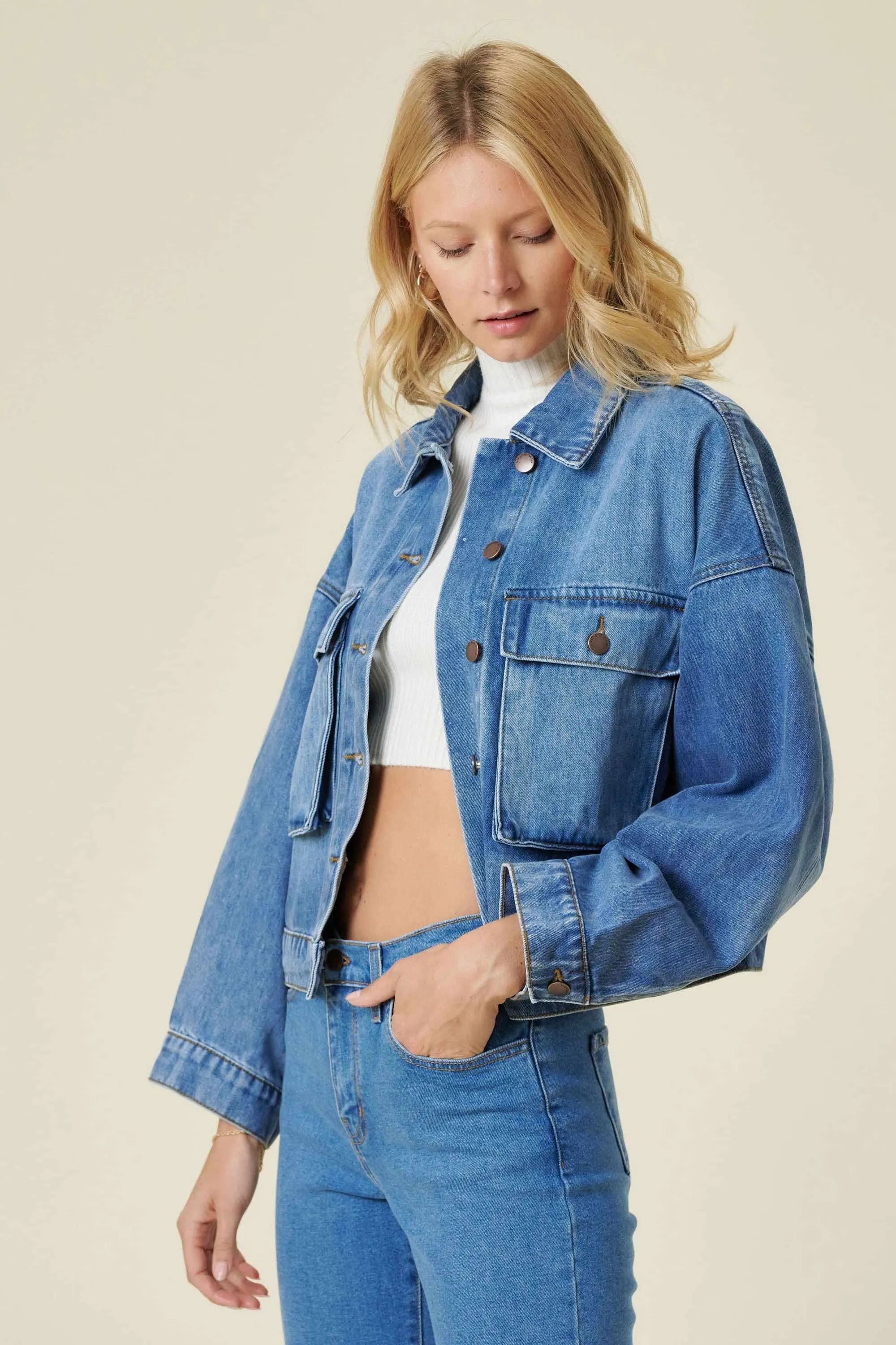 Oversized Denim Jacket sold by Vibrant product image thumbnail 3