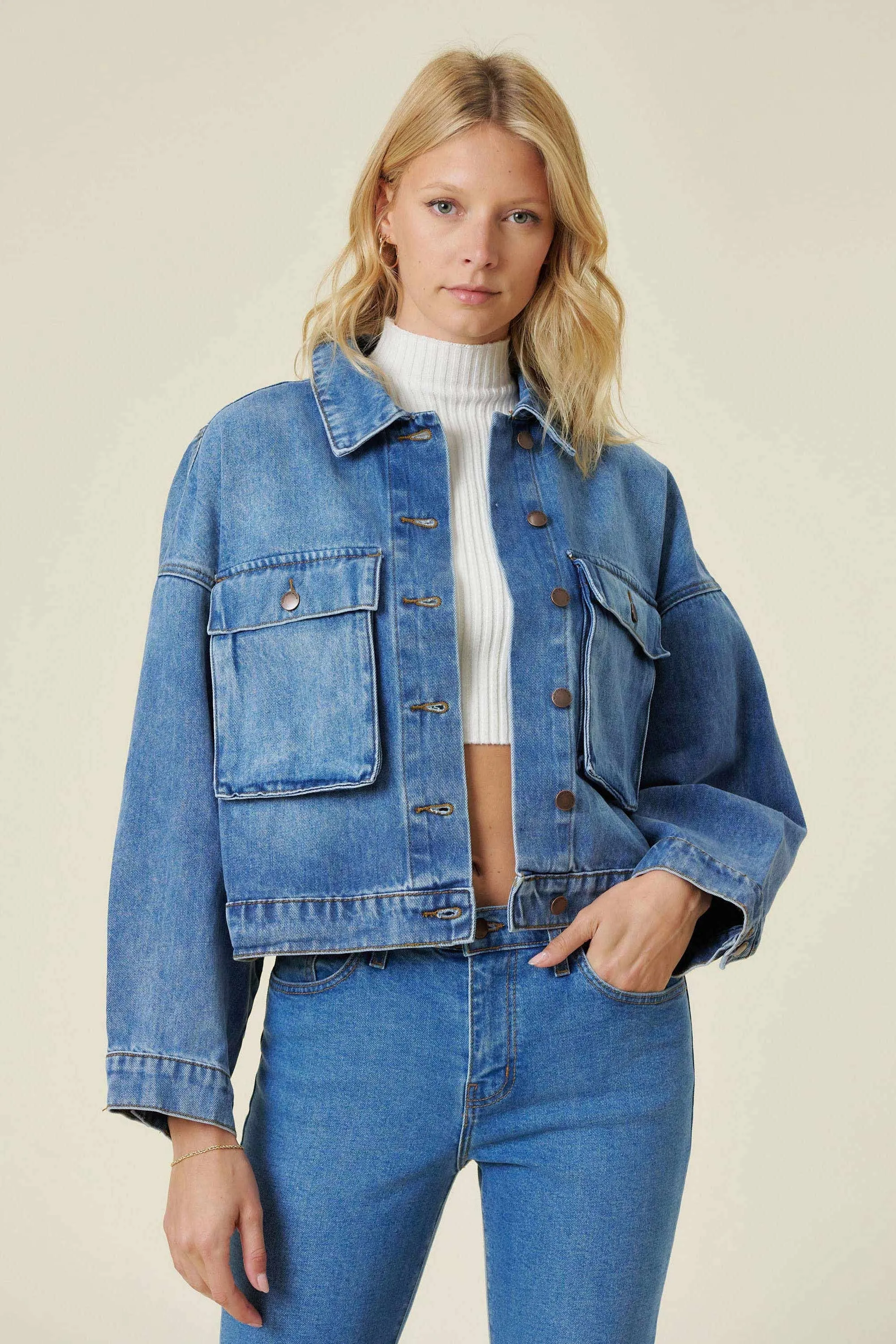 Oversized Denim Jacket sold by Vibrant