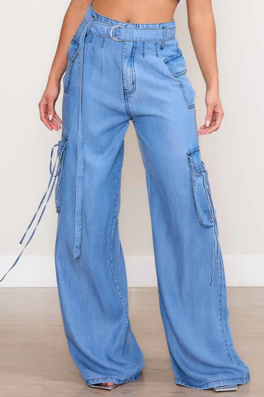 Tencil Cargo Wide Leg Pants sold by Vibrant