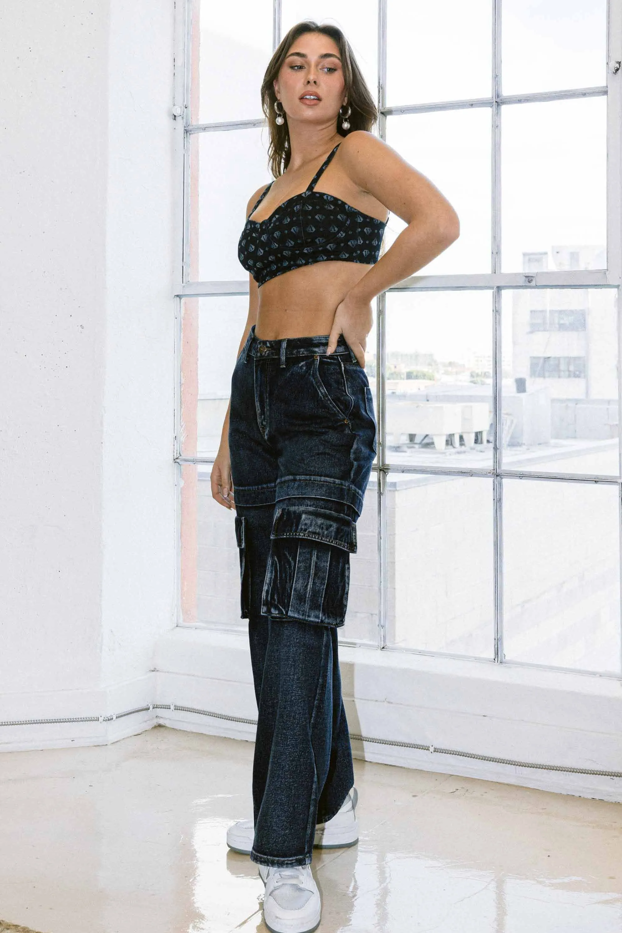 Y2K Winter Cargo Wide Leg Jeans sold by Vibrant product image thumbnail 5
