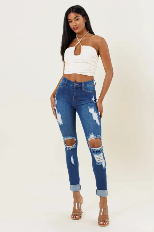 Cut It Out Skinny Jeans made by Vibrant