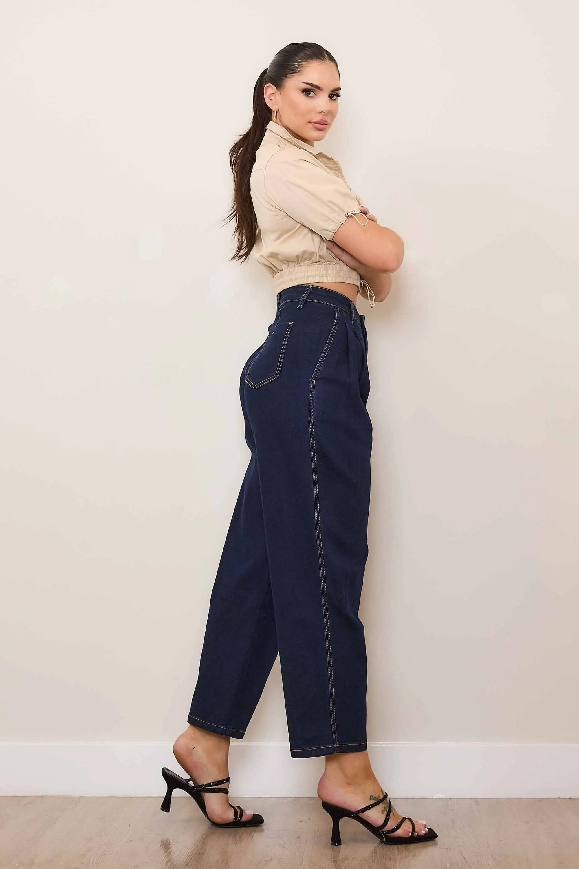 Cropped Barrel Leg Jeans sold by Vibrant product image thumbnail 5